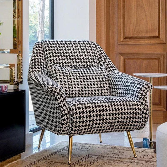 Nordic Luxe Houndstooth Armchair - Whole Home Warehouse 