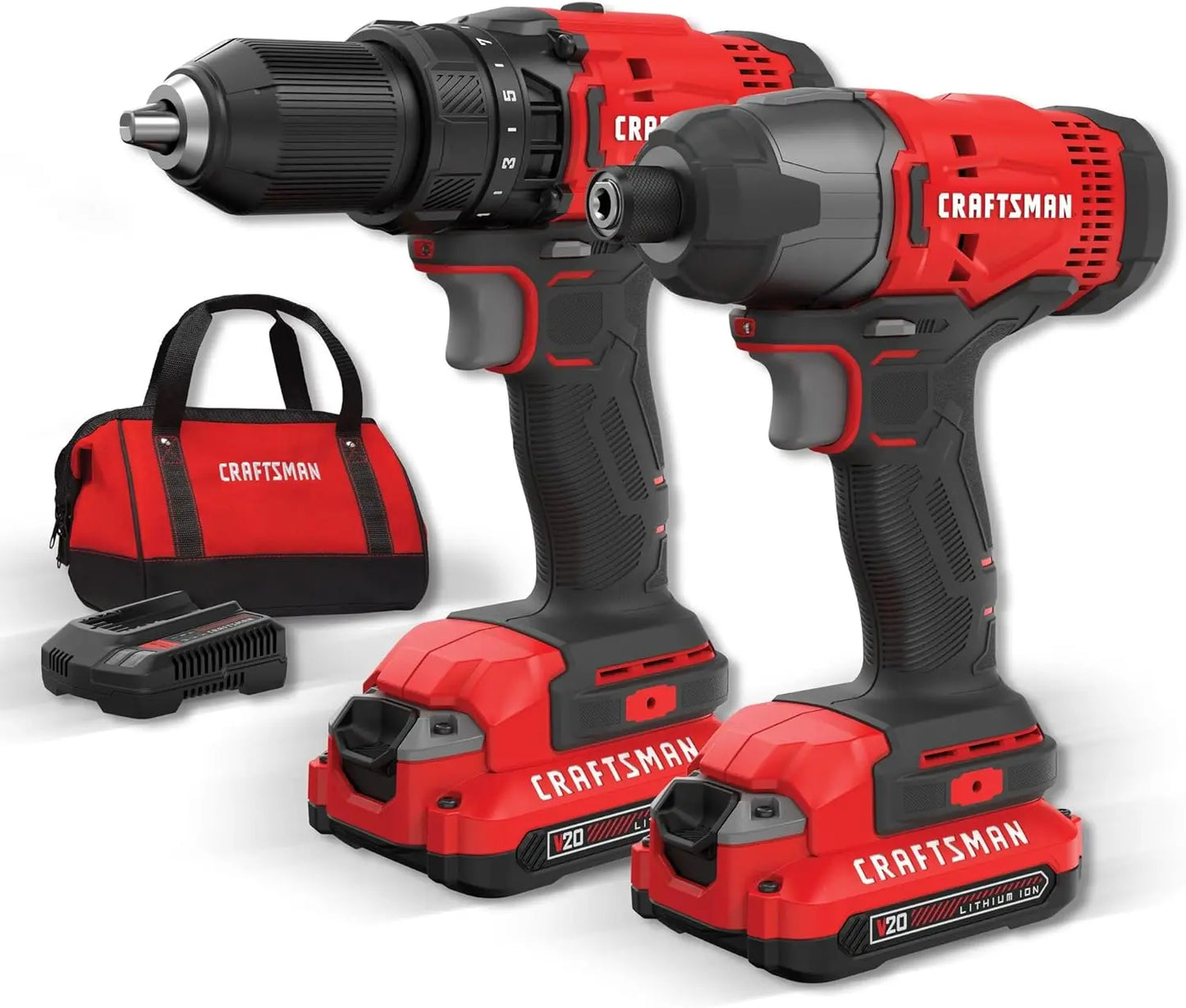 V20 MAX Cordless Drill and Impact Driver, with 2 Batteries and Charger (CMCK200C2AM)