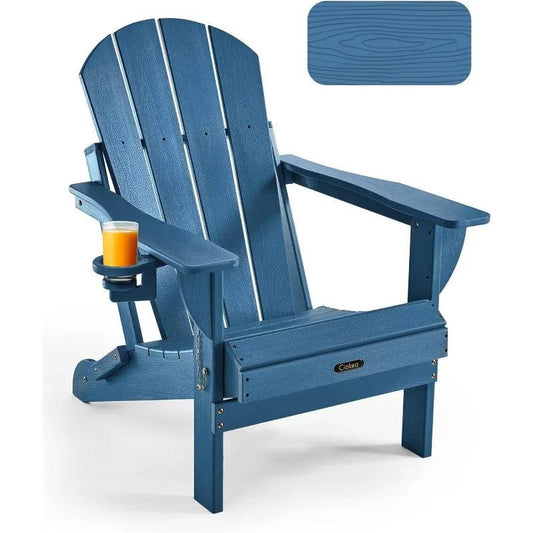 Serenity Cove Folding Adirondack Chair w/ Cup Holder - Whole Home Warehouse 