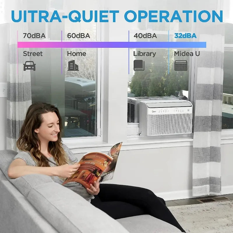 8,000 BTU U-Shaped Smart Inverter Air Conditioner-Cools up to 350 Sq. Ft