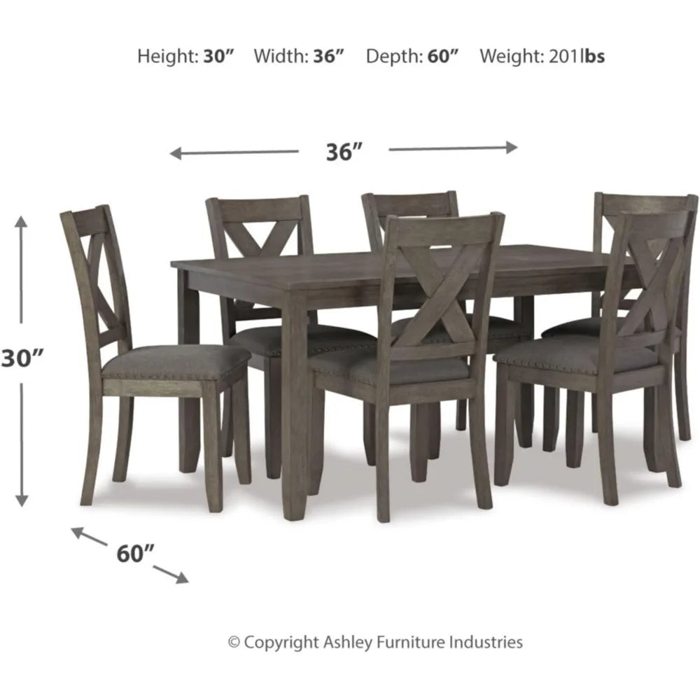 7 Piece Rustic Dining Room Sets, Include Table and 6 Chairs - Whole Home Warehouse 
