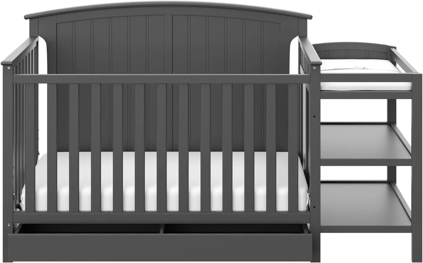 Storkcraft Steveston 5-in-1 Convertible Crib and Changer with Drawer – GREENGUARD Gold Certified
