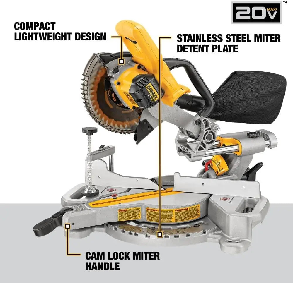 20V MAX 7-1/4-Inch Miter Saw, Tool Only, Cordless (DCS361B)