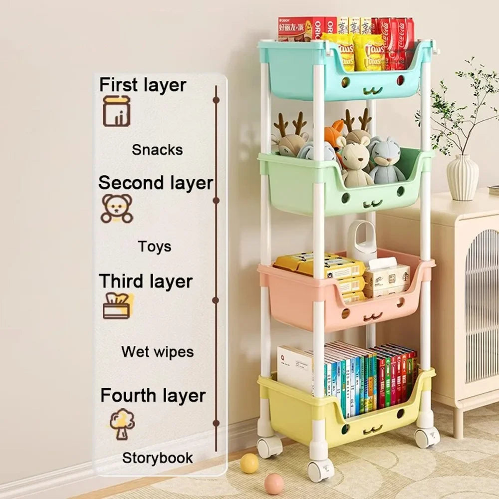 Toy Storage Trolley Bookshelf