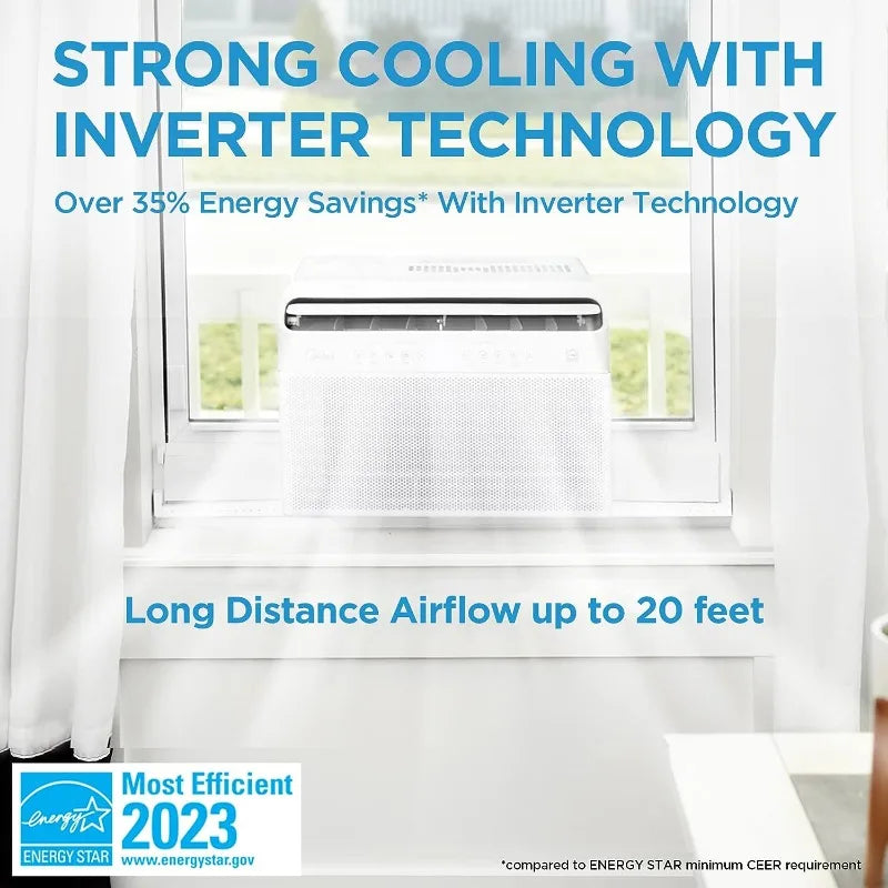 8,000 BTU U-Shaped Smart Inverter Air Conditioner-Cools up to 350 Sq. Ft