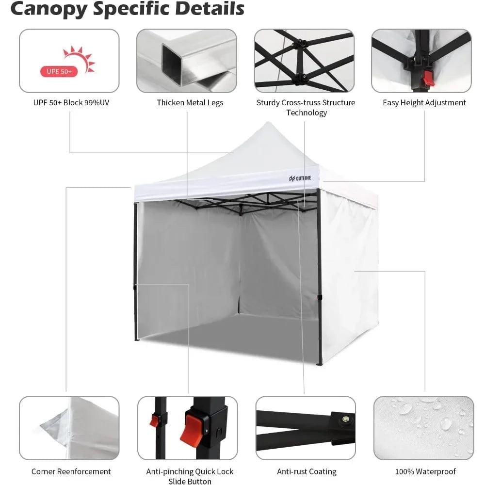 Tent Canopy 10x10 Pop Up Commercial Canopy Tent With 3 Side Walls - Whole Home Warehouse 