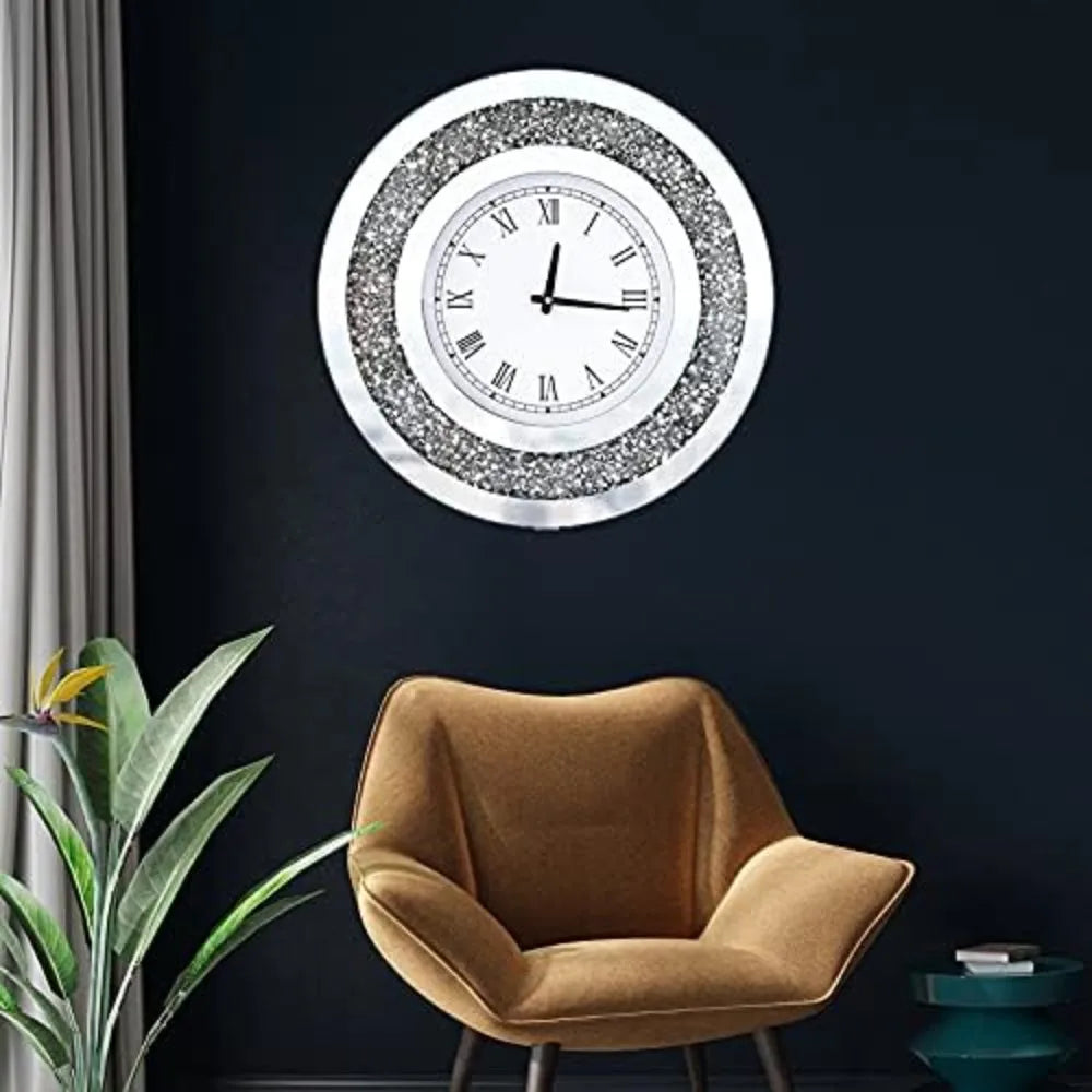 Sparkling Diamond Mirror - Large Wall Clock