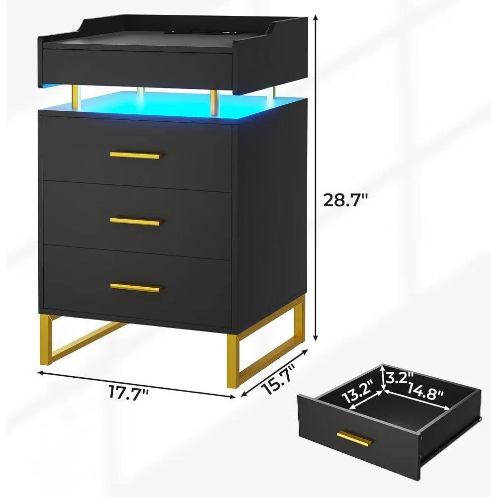 Lumina Glide: Modern LED Bedside Companion with Sleek Metal Accents - Whole Home Warehouse 